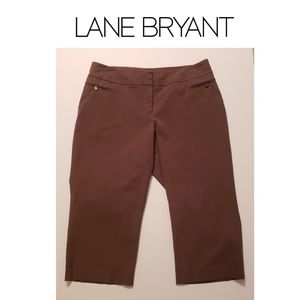 Lane Bryant Cropped Trousers/Pants-Sz: 18 Dk Green